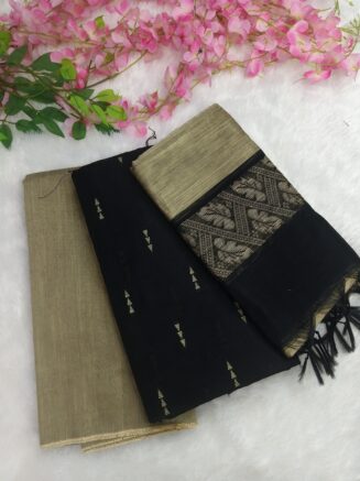 Premium Rawsilk Jacquard Chudidhar Set | Black