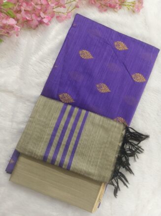 Premium Rawsilk Big Zari Butta Chudidhar Set | Lavendar