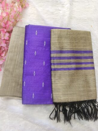 Premium Rawsilk Jacquard Chudidhar Set | Lavender