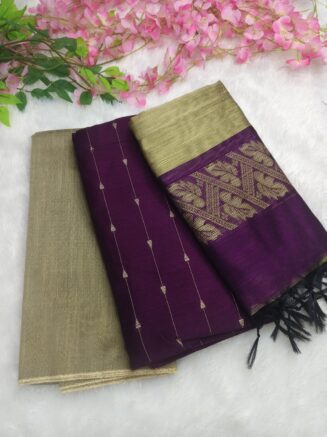 Premium Rawsilk Jacquard Chudidhar Set | Purple