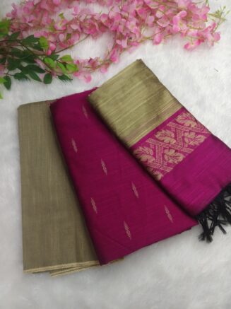 Premium Rawsilk Jacquard Chudidhar Set | Rani Pink