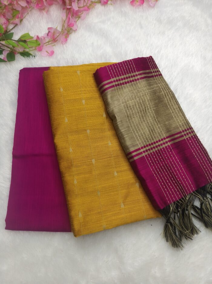 Rani pink& mustered yellow