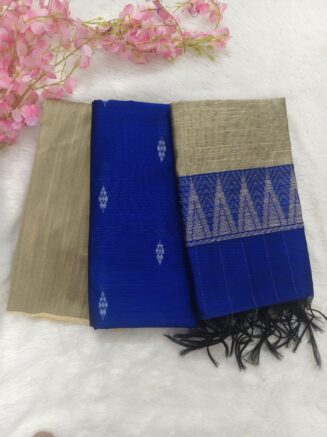 Premium Rawsilk Grapes Butta Chudidhar Set | Rayal Blue