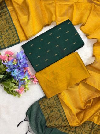Premium Raw Silk Contrast Elegance chudithar Set
