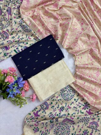 ✨ Heritage Raw Silk Top with Madhubani Dupatta – Timeless Elegance ✨
