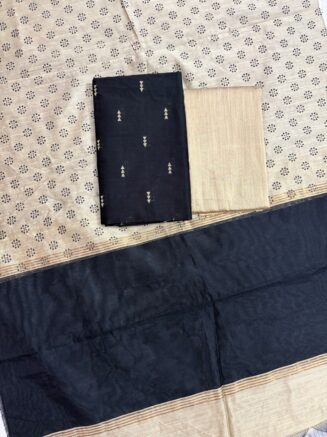 Raw Silk Top & Bottom with Printed Dupatta