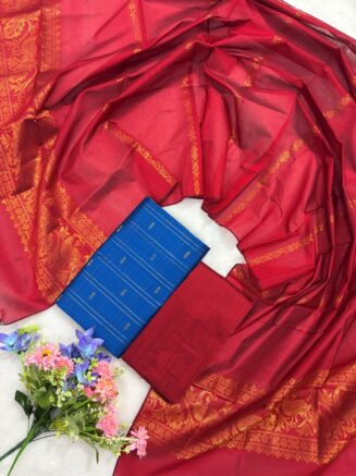 ✨ Neelambari Collections – 3 Piece Set ✨ | ROYAL BLUE WITH RED
